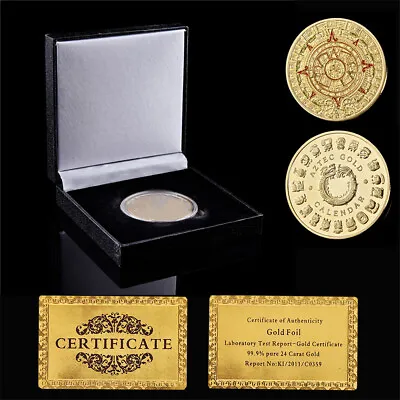 Mexico Mayan Aztec Calendar Art Prophecy Culture Commemorative Coin W/ Box • $10.80