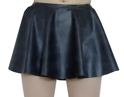 Black Rubber Mini Skirt Skating / Circle In Rubber Latex Silicone Mix Handmade • £29