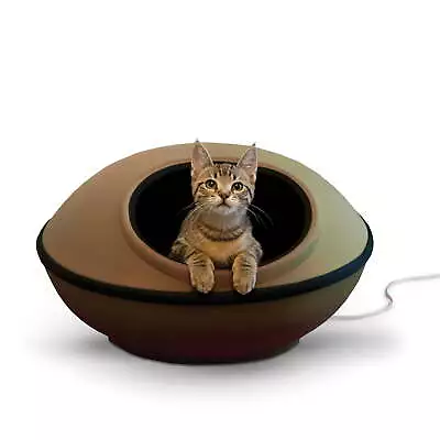 K&H Pet Products Thermo-Mod Dream Pod Heated Pet Bed Tan/Black 22 Inches Heated • $78.01