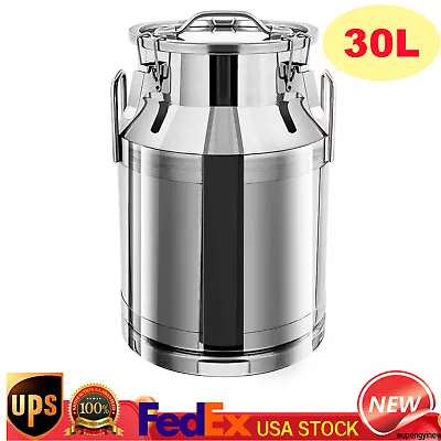 12-60L Stainless Steel Milk Can Wine Pail Bucket Oil Milk Tote Jug With Seal Lid • $102