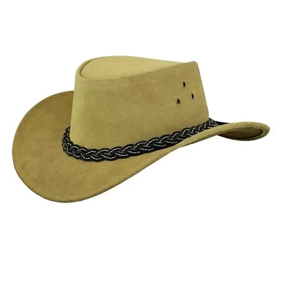 £16.95 • Buy Aussie Suede Leather Bush Cowboy Outback Hats All Colours And Sizes