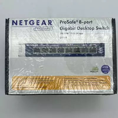 New Netgear Prosafe 8 Port Gigabit Desktop Switch GS108NA • $19.99