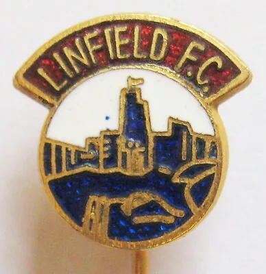 £9.99 • Buy LINFIELD - Superb Vintage Enamel Football Stick Pin Badge 