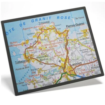 £8.99 • Buy Placemat Mousemat 8x10  - Lannion Cote De Granit Rose France Map  #45511