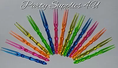 15pk Reusable Colourful Party Fork Picks Cocktail Stick/food/BBQ/Paddle/Birthday • £2.75