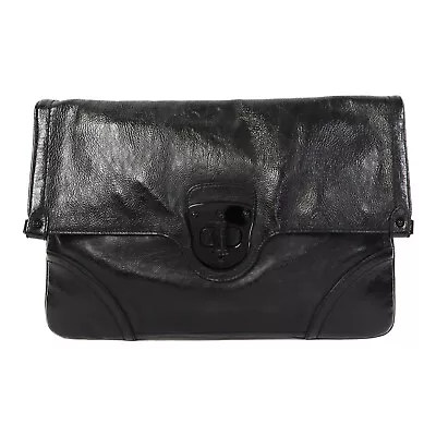 Alexander Mcqueen Clutch Bag Pouch Patent Leather Black • $165