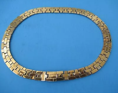 Vintage Crown TRIFARI Gold Tone Choker Collar Necklace 15  With Original Box • $24.99