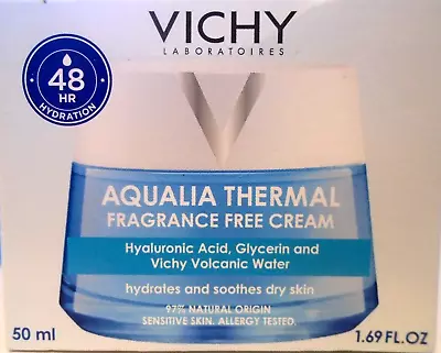 VICHY AQUALIA THERMAL Fragrance Free CREAM 48 Hrs Hydration1.69oz 4/25 • $13.99