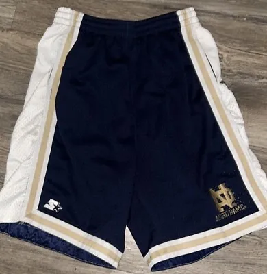 Vintage Starter Notre Dame Fighting Irish Gym Shorts Y2K - Men’s Size Medium • $31.96