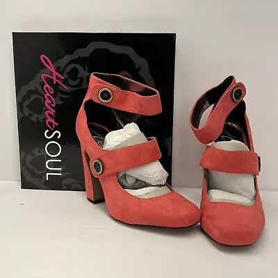HeartSoul Style Paluso Color Coral Micro Shoes Size 6 New With Box. • $48.80