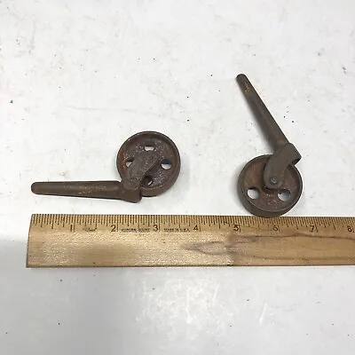 Pair Antique Vintage Industrial Metal Casters 1  1/2” Wheels • $22