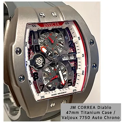 Titanium Valjoux 7750 LE#0019/1000 Swiss Auto DIABLO 47mm Invicta Mens Watch • $1195