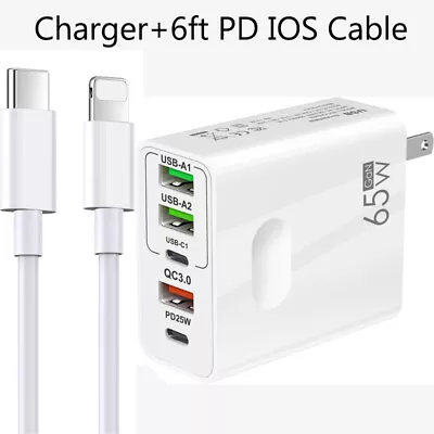 65W Fast Charging 5 Port USB-C QC 3.0 PD Wall Charger Power Adapter For Phone • $12.99