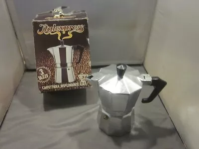 Pezzetti Italexpress Moka Pot Stove Top Coffee Maker - 3 Cup Silver Open Box • $25