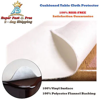 Cushioned Dining Table Pad Desk Protector Flannel Backed Hot Tea Pads Quilted • $58.08