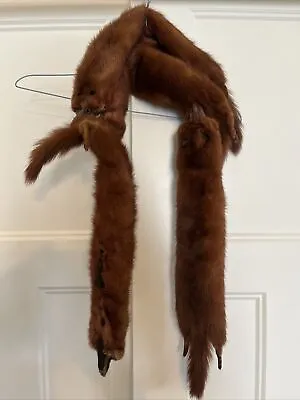 Vintage Smith Welton Mink 4 Pelt Scarf Full Body Excellent Condition • $29.99
