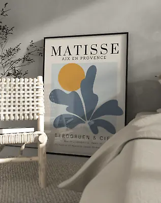 £7 • Buy Retro Henri Matisse Print In Blue/ Cutouts Bright And Colourfull Bedroom Print