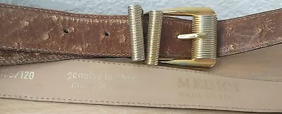 Vintage Medici Men's Genuine Leather Belt Italy Brown Gold Buckle 30 -33  • $16