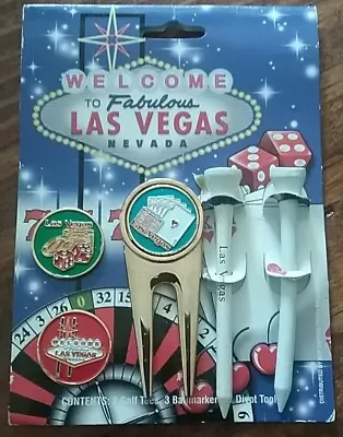 Welcome To Las Vegas Golf Divot Tool With 3 Ball Markers Casino Gaming Theme • $12.99