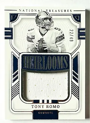 $24 • Buy 2022 National Treasures Tony Romo JUMBO Jersey Card Heirlooms SP #/49 Cowboys!