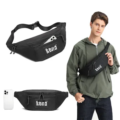 Men's Travel Bags Fashion Waterproof Waist Bum Bag Travel Running Belt Sports • £6.99