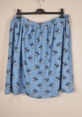 £20.23 • Buy Joanie NWT Size 22 Short Skirt Kitch Cat Print Lined Blue 40in Waist Cute Skater