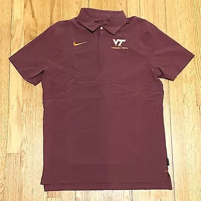 Nike Dri-FIT Men’s Size M Virginia Tech Hokies On Field Button Up Polo Shirt • $34.99