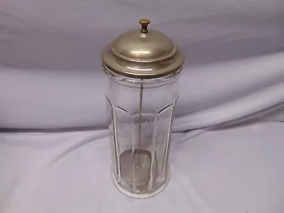 Vintage Barbicide Barbers Disinfectant Glass Jar W/ Metal Lid And Insert 11  Tal • $19.99