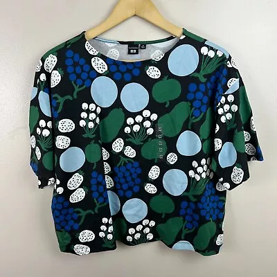 Marimekko Uniqlo Cropped T-shirt Womens Size Medium Boxy Mod Retro Tori Fruit • $27.99