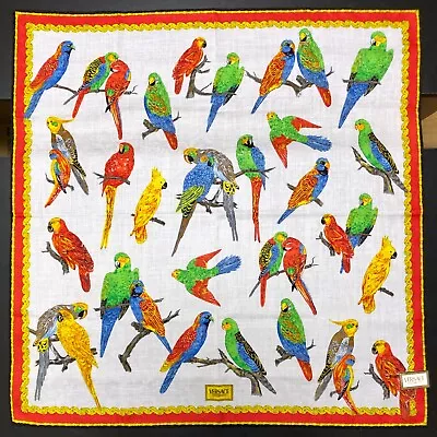 Stored Item Versace Cotton Scarf Handkerchief MEDIUM 53cm (20.87in) Parakeet • $44.97