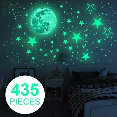 435 Pcs Glow In The Dark Luminous Stars And Moon Planet Space Wall Stickers USA • $8.46