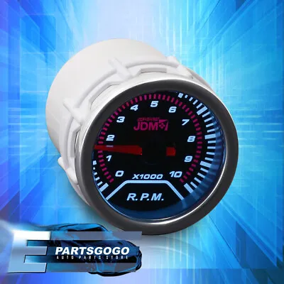 Universal 2  52mm JDM Tachometer 10K RPM Meter LED Reverse Glow Gauge Smoke Tint • $17.99