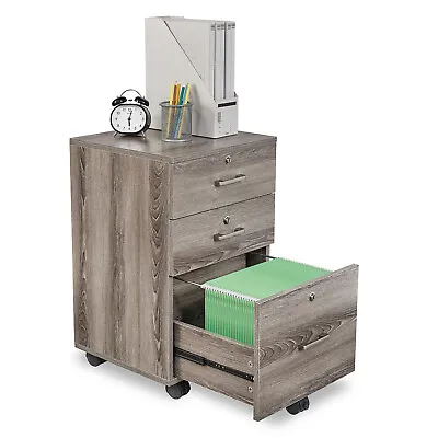 3 Drawer File Cabinet With Lock Rolling File Cabinet Under Desk For Home Office • $99.99