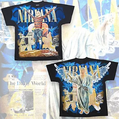 NIRVANA  The Daily World / T-Shirt Single Stitch / Size: XL / Vintage Reprint • $55