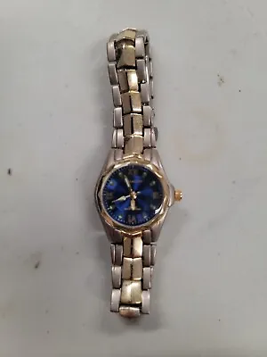Womens Vellaccio Watch Stainless Steel With Rare Blue Face • $23.39