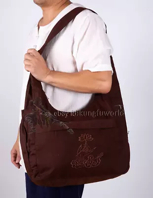 Buddhist Monk Bag To Match Meditation Robe Kung Fu Uniforms Gray Brown • $29