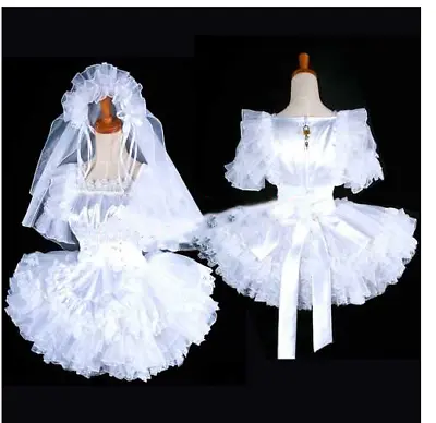 Lockable Satin Sissy Maid Wedding Dress  • $29.46