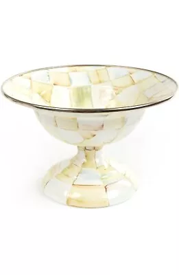 MacKenzie Childs Parchment Check Enamel Small Footed Compote • $90