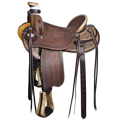 94BH Western Horse Saddle American Leather Wade Ranch Roping Brown Hilason • $594.95