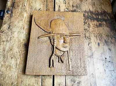 Vintage Carved Wooden Navajo / Native American Indian Plaque / Art • £35