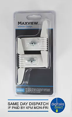 £14.99 • Buy 2 Maxview Caravan Tv Aerial Mast Pole Clamps Boat Motorhome Vw Camper Rv