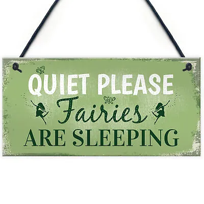 Quiet Please Novelty Hanging Plaque Fairy Sign Garden Shed Mum Decor Gift Plaque • £3.99