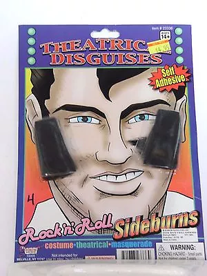 $4.95 • Buy Black Elvis Type Sideburns Halloween Costume Rubies Trick Or Treat Theater