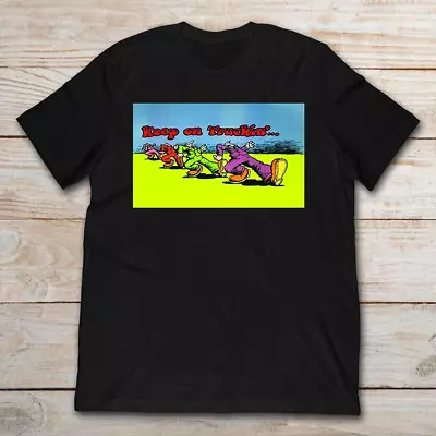 Keep On Truckin By R Crumb Blacklight Black Cotton T-Shirt • $16.99