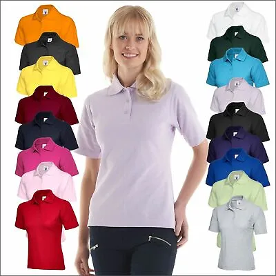 Uneek Women's Classic Polo Shirt Ladies Plain Short Sleeve Casual Polo Tee Shirt • £7.67