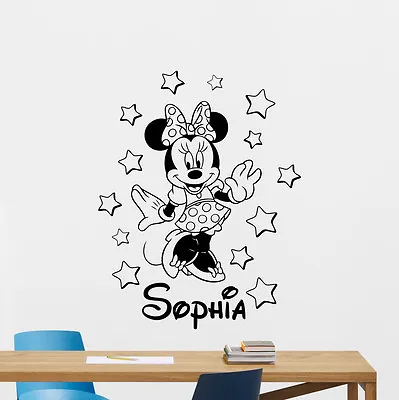 Personalized Minnie Mouse Wall Decal Custom Girl Vinyl Sticker Art Mural 101crt • $29.97