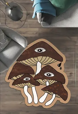 Mushroom And Eye Themed Decorative Special Design Washable Modern Carpet • $223.25
