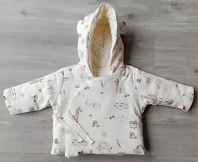 Baby Lightly Padded Quilted Travel Wrap Coat Jacket Age: 0-3 Months Brand New • £6.49