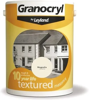 Leyland Granocryl Textured Masonry Paint Magnolia 5L Exterior Use • £30.50