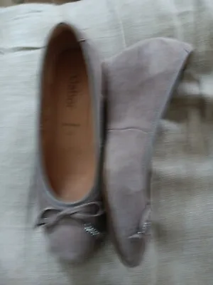 Gabor Beige Taupe Suede Low Wedge Shoes 4 • £28